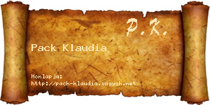 Pack Klaudia névjegykártya
